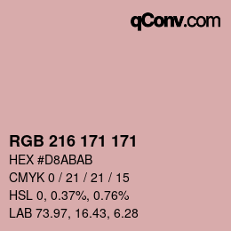 Código de color: RGB 216 171 171 | qconv.com