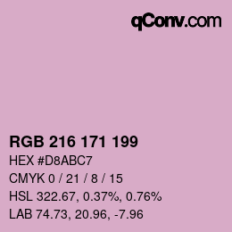 Color code: RGB 216 171 199 | qconv.com