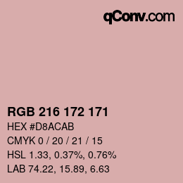 Color code: RGB 216 172 171 | qconv.com