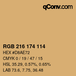 Color code: RGB 216 174 114 | qconv.com
