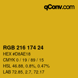 Color code: RGB 216 174 24 | qconv.com