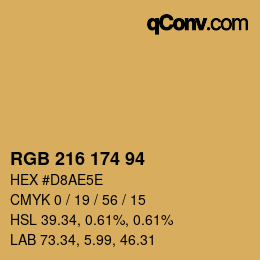 カラーコード: RGB 216 174 94 | qconv.com