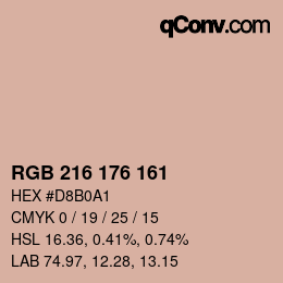 カラーコード: RGB 216 176 161 | qconv.com