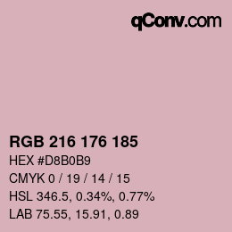 颜色代码: RGB 216 176 185 | qconv.com