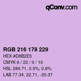 Color code: RGB 216 178 229 | qconv.com
