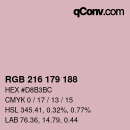 Color code: RGB 216 179 188 | qconv.com