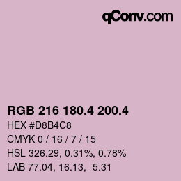 カラーコード: RGB 216 180.4 200.4 | qconv.com