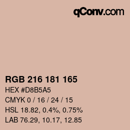 Color code: RGB 216 181 165 | qconv.com