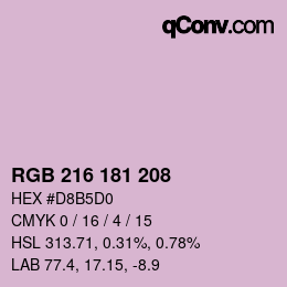 カラーコード: RGB 216 181 208 | qconv.com