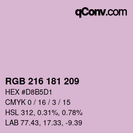Farbcode: RGB 216 181 209 | qconv.com