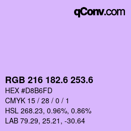 カラーコード: RGB 216 182.6 253.6 | qconv.com