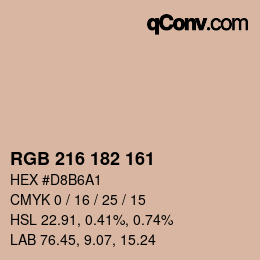 Farbcode: RGB 216 182 161 | qconv.com