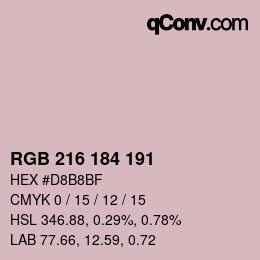 颜色代码: RGB 216 184 191 | qconv.com