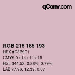 Farbcode: RGB 216 185 193 | qconv.com