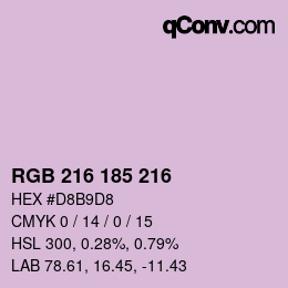 Color code: RGB 216 185 216 | qconv.com