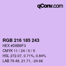 Color code: RGB 216 185 243 | qconv.com