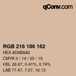 Color code: RGB 216 186 162 | qconv.com