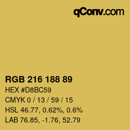 カラーコード: RGB 216 188 89 | qconv.com