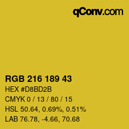 Color code: RGB 216 189 43 | qconv.com