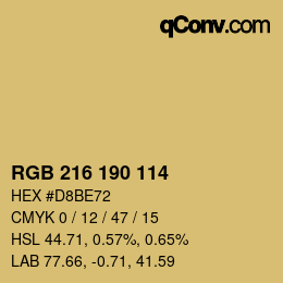 Color code: RGB 216 190 114 | qconv.com