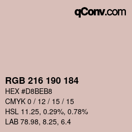 Farbcode: RGB 216 190 184 | qconv.com
