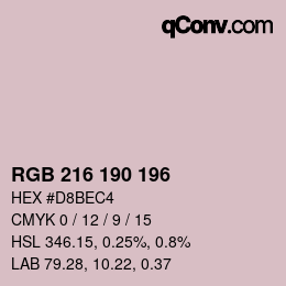 Farbcode: RGB 216 190 196 | qconv.com