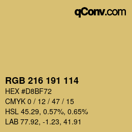 Color code: RGB 216 191 114 | qconv.com