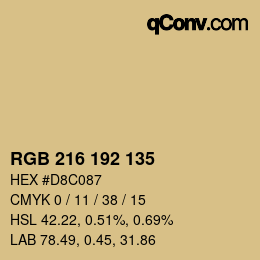 Color code: RGB 216 192 135 | qconv.com