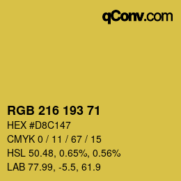 Color code: RGB 216 193 71 | qconv.com