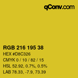 Color code: RGB 216 195 38 | qconv.com