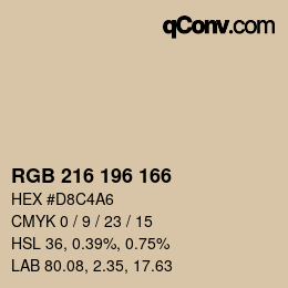 Farbcode: RGB 216 196 166 | qconv.com