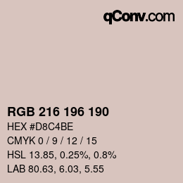Farbcode: RGB 216 196 190 | qconv.com