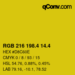 カラーコード: RGB 216 198.4 14.4 | qconv.com