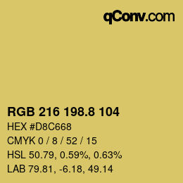 Color code: RGB 216 198.8 104 | qconv.com