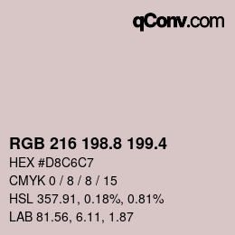 カラーコード: RGB 216 198.8 199.4 | qconv.com