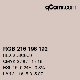 Farbcode: RGB 216 198 192 | qconv.com