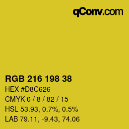 Color code: RGB 216 198 38 | qconv.com