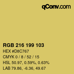 Color code: RGB 216 199 103 | qconv.com