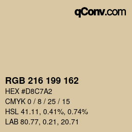 Color code: RGB 216 199 162 | qconv.com