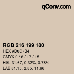 カラーコード: RGB 216 199 180 | qconv.com