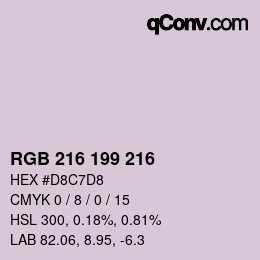 Code couleur: RGB 216 199 216 | qconv.com