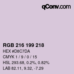 Color code: RGB 216 199 218 | qconv.com