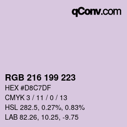 Color code: RGB 216 199 223 | qconv.com