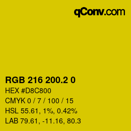 カラーコード: RGB 216 200.2 0 | qconv.com
