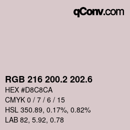 カラーコード: RGB 216 200.2 202.6 | qconv.com