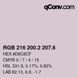 カラーコード: RGB 216 200.2 207.6 | qconv.com