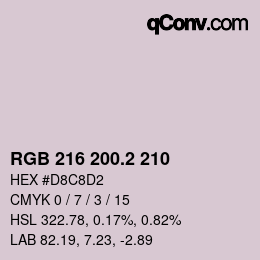 カラーコード: RGB 216 200.2 210 | qconv.com