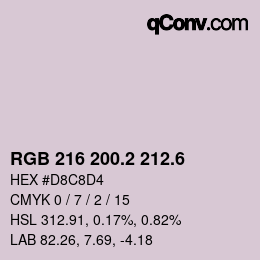 カラーコード: RGB 216 200.2 212.6 | qconv.com