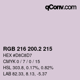 カラーコード: RGB 216 200.2 215 | qconv.com