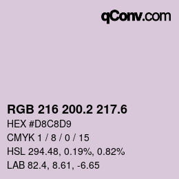 カラーコード: RGB 216 200.2 217.6 | qconv.com
